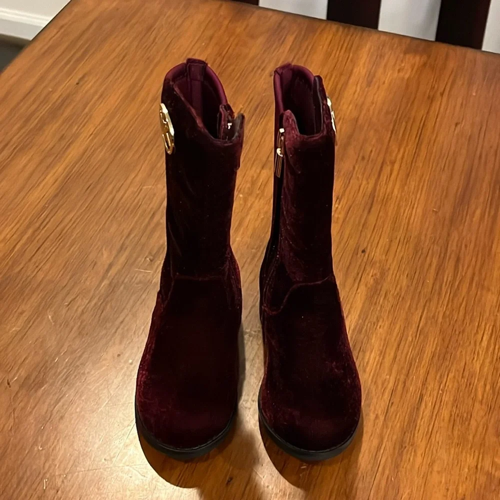 Michael Kors Emma Lily velour Boots shoes new plum Girls Toddlers Size 8